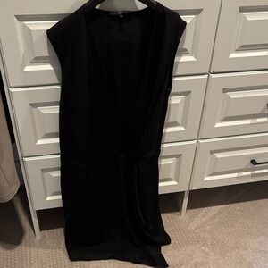 Tibi Black Sleeveless V-Neck Dress